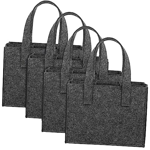 CLISPEED 4pcs Felt Wine Bag Bottle Carrier Alcohol Bags for Festival Sturdy Handle Soft Delicate Material for Travel Picnic