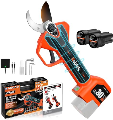 Profi Akku-Astschere 30mm elektrische Gartenschere mit 2×16,8V 2500mAh Akku | Ergonomisches reduziert die Belastung der Hände, Komfortabel bei längeren Schneidarbeiten, Ideal für Obstgärten, Weinberge