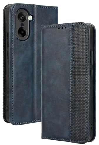 WBWONE Hülle für Oneplus Nord CE5, Premium TPU/PU Leder Klappbar Schutzhülle Tasche Handyhülle mit Standfunktion & Kartensteckplätzen, Blau