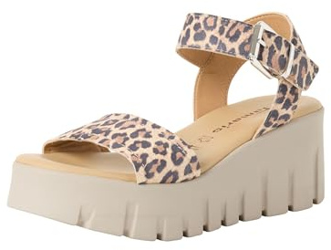 Tamaris Damen Sandalette mit Keilabsatz, braun, 37 EU