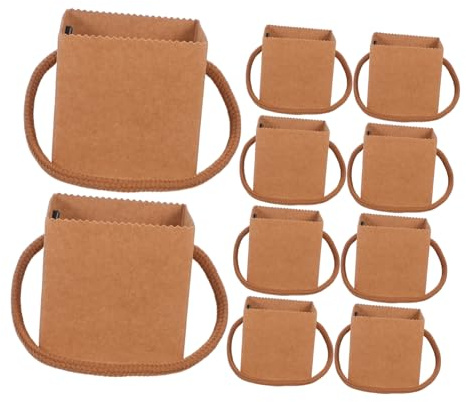 HEALSOPTHY 50pcs Kraft Paper Succulent Pot Wraps with Handle Mini Flower Tote Bags for Indoor Plant Gifting Wedding Party Favor Packaging