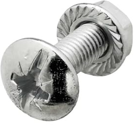25x M6 x 20mm Roofing and Cable Tray Bolt with Flange Nut – Pozi Drive Dome Head Bolt with Serrated Hex Flange Nut, Steel Bright Zinc Plated Corrosion Resistant Fasteners for Roofing