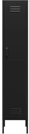 Lendo Online Metallschrank – Garderobenschrank aus Stahl mit verstellbaren Einlegeböden – Industrieller Aufbewahrungsschrank – 35x50x180 cm / 90x50x180 cm – Aktenschrank (Schwarz, 35x50x180cm)
