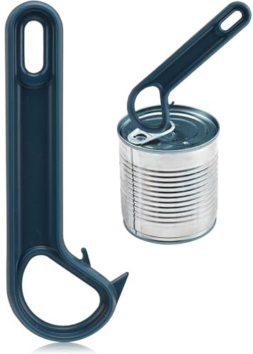 Teouuas Abre Latas de Anilla Fácil de Abrir, Abrelatas Manual (Azul)