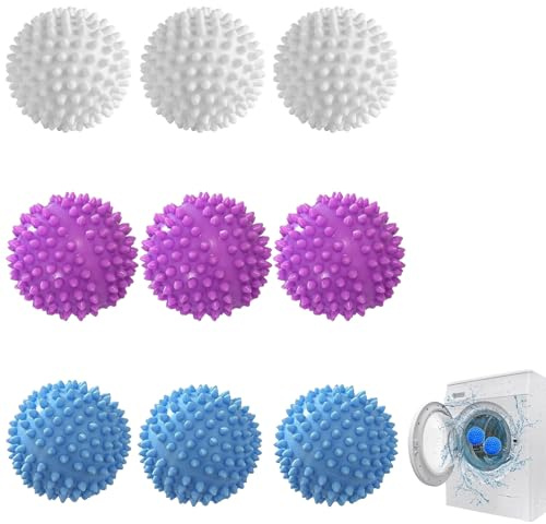 9 Stück Trocknerbälle für Wäschetrockner,Trocknerball Trockner Ball,Waschbälle,Waschbälle Für Daunenjacken,Wiederverwendbare Dryer Balls,Waschkugel für Waschmaschine für Waschmaschine