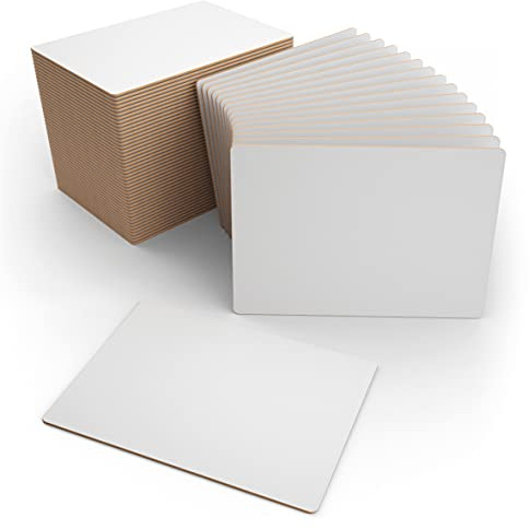 Show-me Rigid Plain Double-Sided Boards, Extra Durable and Made with MDF – A4 Size for Drywipe and Whiteboard Pens – Classroom Set Ideal for Schools and Education (Pack of 60)