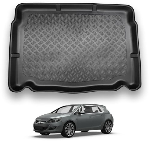 NOMAD Boot Liner Mat for Vauxhall Astra Hatchback 2010-2015 | [Lower boot floor], Tailored PE Car Boot Protector Tray, Waterproof Raised Edge Trunk Mat, Easy Clean Cargo Floor Liner