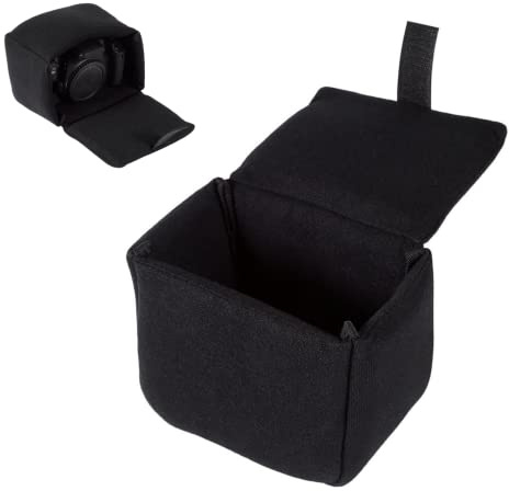Professionelle Digitalkamera Tasche mit Polster Insert – Stoßfester Kamera Einsatz für Systemkamera, vielseitiger Kamerabeutel und gepolsterte Fototasche als perfektes Kamerazubehör (Groß, Schwarz)