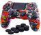 YoRHa Transferencia de Agua Camuflaje de Impresión Silicona Caso Piel Fundas Protectores cubierta para PS4/slim/Pro Dualshock 4 Mando x 1 (Calavera Pintada) Con los Puños Pulgar Thumb Gripsx 8