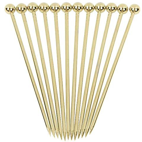 cocktail spieße Edelstahl, food picks Cocktail Stirrer,Martini-Spieße, Vorspeisen-Stäbchen, Partyzubehör, fingerfood pick12 Stück 107MM gold martini stössel für cocktails