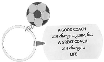 Sportybella Schlüsselanhänger mit Fußball-Trainer-Motiv, Geschenk für Coachs, „A Good Coach Can Change A Game But A Great Coach Can Change A Life“