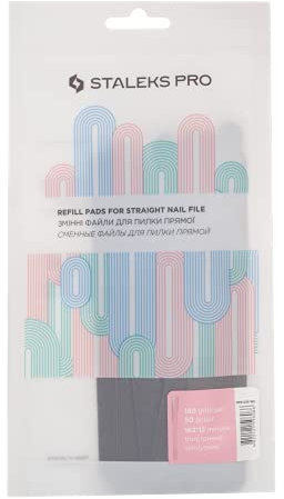 Staleks Pro Expert, Recambios Lima Uñas, Adhesivas Desechables, Profesionales, Base Recta, 50 pcs, DFE-22E (Grano 180)