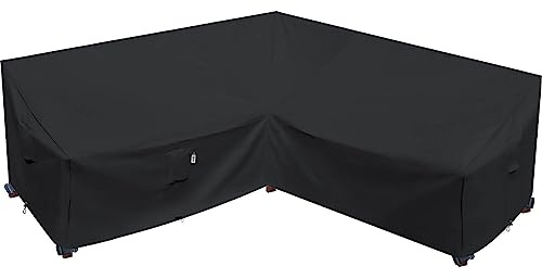 Strapazierfähiger Sofabezug für den Außenbereich, 100 % wasserdicht, 600D, V-förmiger Bezug für Terrassenmöbel (V-Shaped-85x85-Black)