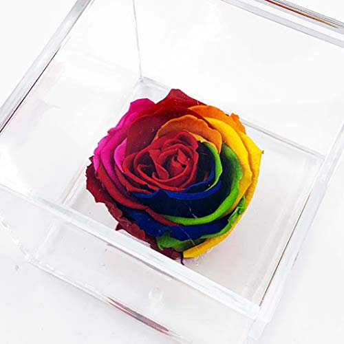 Cubo Rosa stabilizzata Eterna 2 personalizzata Festa della Mamma Idea Regalo Compleanno Natale Decorazioni casa Fiori Mom Amore Love Figli profumata dura anni (10x10, Multicolor)