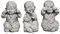 stoneandstyle Steinfigur 3er Set Shaolin Mönche Nichts sehen, Nichts hören, Nichts Sagen, Steinguss Frost- und wetterfest