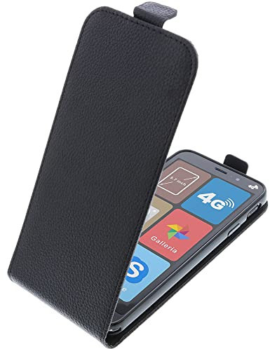foto-kontor Custodia Compatibile con Brondi Amico Smartphone S Nero Modello Tascabile Stile Flip Cover Nero
