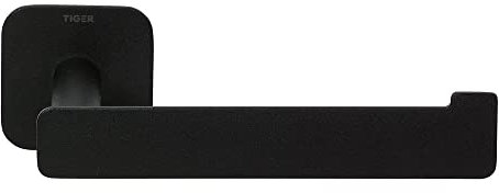 Tiger Colar Toilettenpapierhalter L-Form zum Kleben, Edelstahl, Schwarz pulverbeschichtet, mit integrierter Klebefolie zur Montage ohne bohren, 16x5x6,9 cm