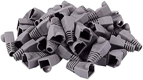 ANMOO Cat6 Boot Grey Rj45 Boots Cover RJ45 Connector, Ethernet Cable Colorful Ethernet Boots Cover (100PCS)