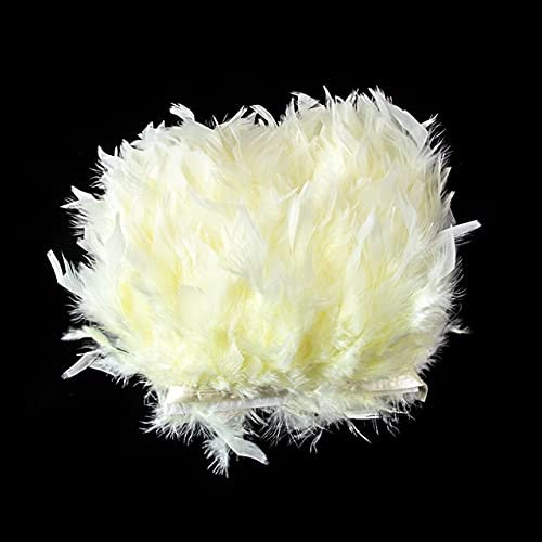 LIUXIN 2 Meter Beige Trim Flauschige Truthahnfedern Fransen Hochzeit Kleid Dekoration 15-20cm Juju Hut Dekor Plumes