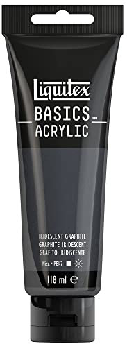Liquitex 8870076 Basics Acrylfarbe Irisierendes Graphit – 118ml Tube, lichtecht, mittlere Viskosität, seidenglänzend, monopigmentiert, Archivqualität