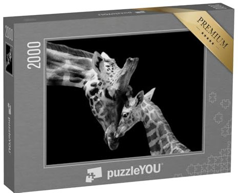 puzzleYOU: Puzzle 2000 Teile „Vertrauen: Giraffenmutter und Jungtier“ – aus der Puzzle-Kollektion Giraffen, Tiere in Savanne & Wüste