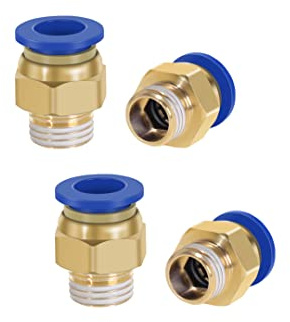 Pneumatik Steckverschraubung 1/8 auf 8mm 4 Stück Push In Druckluftanschluß Steckanschluss Industriequalität