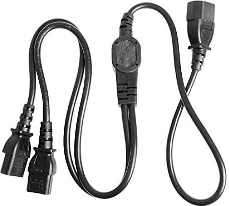 YCYUYUFUNS IEC Y Splitter Cable C14 to 2 x C13 Kettle Lead Splitter C14 Extension Power Cable for Computer, TV, PC, Monitor
