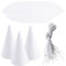 Haconba 60 Stück weiße Party Kegel Hüte Einfarbig Geburtstag Papierkegel Hüte mit elastischem Seil für DIY Handwerk Geburtstag Erntedankfest Neujahr Party Supplies