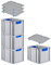 PROREGAL SuperSparSet 4x Eurobox NextGen Color mit Auflagedeckel & Schiebeschnappverschlüsse, HxBxT 32x30x40cm, 30L, Griffe blau geschlossen, Glatter Boden, Eurobehälter Transportbox Transportbehälter