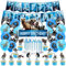 XRHOT Decorazioni Compleanno Dinosauri, 46Pezzi Dinosauro Decorazioni di Compleanno Dinosauro Festa a Tema Forniture Bambini Festa di Compleanno Banner Lattice Palloncino Torta Decorazione