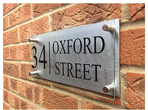 Placa personalizada para casa, Modelo moderno modificado for requisitos particulares de la casa de la casa de la casa de la casa de la calle Efecto de cristal de aluminio de aluminio de gran tamaño (