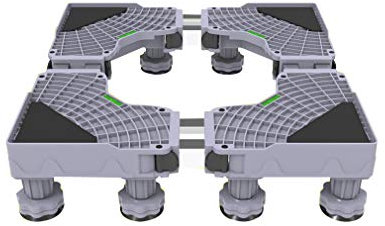 Base d'étagère pour lave-linge à tambour double tube télescopique pour lave-linge séchant longueur/largeur 52-66 cm sous le comptoir pour machine à glaçons hauteur du piédestal 10-14 cm support u