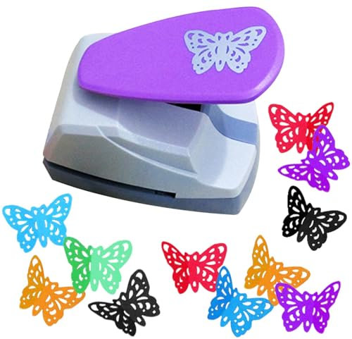 Leikurvo Schmetterling Stanzer: Ausgestanztes Motiv 4.4-4.7CM Groß Motivstanzer, Metall & Kunststoff, für Kinder & DIY Scrapbook Handwerk (Zufällige Farbe)