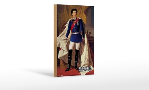 Holz Schild 12x18cm Ludwig II König 1845 Bayern Holzschild