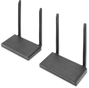 DIGITUS DS-55328 Wireless HDMI KVM Extender/HDMI Splitter (1:4) – UHD 4K/30 Hz – 150 m Reichweite – Set: Sender & Empfänger – Loop-Out, IR Infrarot – HDMI 2.0 & HDCP 2.2