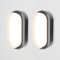 HOFTRONIC 2er Set - C-Series LED Kellerlampe Schwarz - 12W 1160lm Wandleuchte Oval - IP54 LED Feuchtraumleuchte - 4000K Neutralweiß - Wandlampe Deckenlampe für Treppe Flur Keller WC Garage