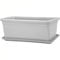 Sicignano | Fioriera Rettangolare Plastica 80 cm con Sottofioriera, da Esterno, per Piante e Fiori - Resistente ai Raggi UV, Giardino Terrazzo, Made in Italy (1, Bianco)