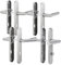AwmnSrman 3er-Türgriffe Innentüren BB Türklinke +1 WC Badezimmer Türschloss Moderne Edelstahl 8 Türklinken & 8 Langschilder Silber (225 * 40MM)