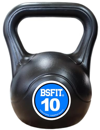 BSFIT Pesa Russa. Kettlebell in cemento con manico ergonomico. Manubri kettlebell per allenamento muscolare a casa e in palestra. Manubri (10 KG)