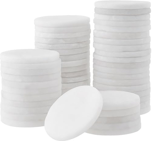 JEUIHAU 50 PCS 2 Inch White Stones for Painting, Large Round Painting Pebbles Natural Smooth Stones Flat White Rocks Decoration Stone for Painting, Arts, Crafts