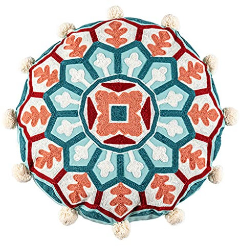 X-Institute Rundes Bodenkissen für Bezug Muster Pouf Kissen Cov