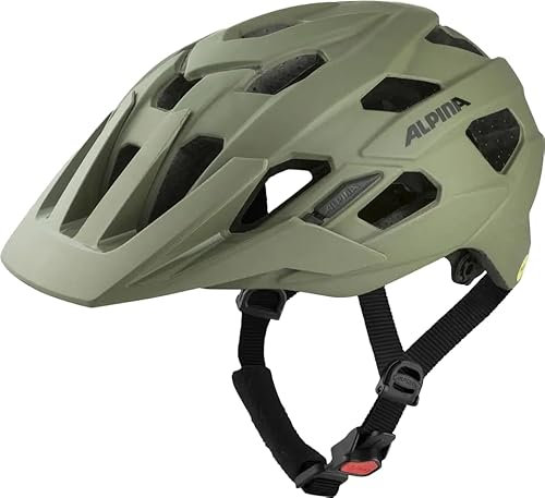 ALPINA PLOSE MIPS - Sicherer und Komfortabler MIPS Enduro & MTB Fahrradhelm Mit Antibakteriellen Polstern Für Erwachsene, optimaler Schutz, Olive matt, M (52-57 cm)