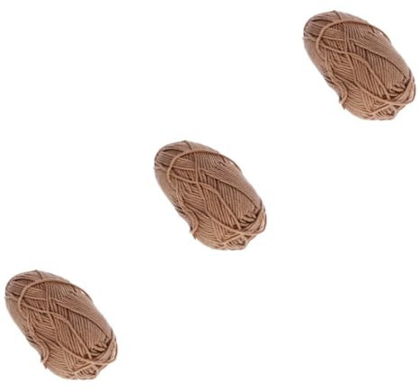 SEWACC 3stücke Baumwollgarn Superweiches Warmes Fädiges Milch-Cotton-garn Khaki Für Häkeln Stricken Von Mützen Schals Und -projekte Maschinenwaschbar Pflegeleicht