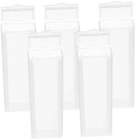 iplusmile 5 Stück Abs Schiebebox Zur Folienaufbewahrung Mit Druckknopfverschluss Transparente Objektträgerbox Mit Geschlitzten Kanälen Für Mikroskopfolien