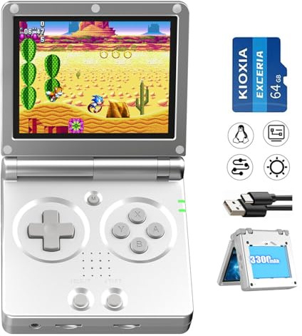 RG35XXSP Flip Retro Handheld Spielekonsole, 3,5 Zoll IPS Bildschirm Linux System mit 64G Karte vorinstalliert 5532 Spiele, Clamshell Spielekonsolen Unterstützt 5G WiFi HDMI