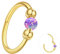 ESHIONER G23 Titan Nasenpiercing Ring Nasenring Piercing Ohr Septum Piercing Helix Ring Nostril Tragus Conch Clicker lippenpiercing 18G 8MM Hypoallergen Gold Lila Opal Nose Ringe für Damen