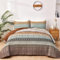 WONGS BEDDING Tagesdecke 200x220 Bettüberwurf Boho Decke Steppdecke 3 Teilig Doppelbett Gesteppt Bettdecke Mikrofaser Wohndecke mit 2 Kissenbezug 50x75 für Schlafzimmer als Sofaüberwurf (Braun)