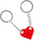 Porte Clef Couple Coeur,Ensemble Porte-Clés Coeur pour Lego,Idée Cadeau Couple Originale pour Femme Homme,Cadeaux Couple Anniversaire,Porte Clé Original Clef Maison,Idée Cadeau Saint Valentin (Rouge)