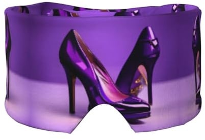 Elegante violette High Heels mit Lippenstift-Druck, Schlafmaske, Augen- und Ohrenschützer, atmungsaktiv, verstellbar, Verdunkelung, bequem