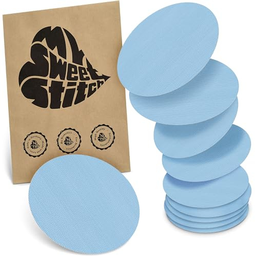 MySweetStitch 10 Fixierpflaster für CGM-Sensoren rund Ice Blue | Hilft gegen vorzeitiges Ablösen, wasserfest und schnell trocknend, hautfreundlich, bis zu 15 Tage Halt
